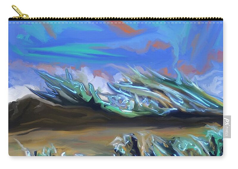 Landscape Carry-all Pouch featuring the digital art Last Light by Angela Weddle