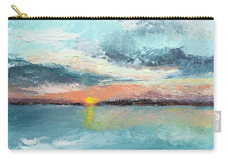 Oil Zip Pouch featuring the painting Last Light by Stacy Abbott