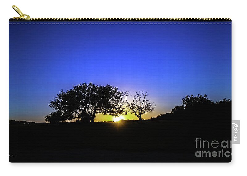 Moonlit Zip Pouch featuring the photograph Last Light Texas Hill Country Paradise Canyon Sunset 8053A1 by Ricardos Creations