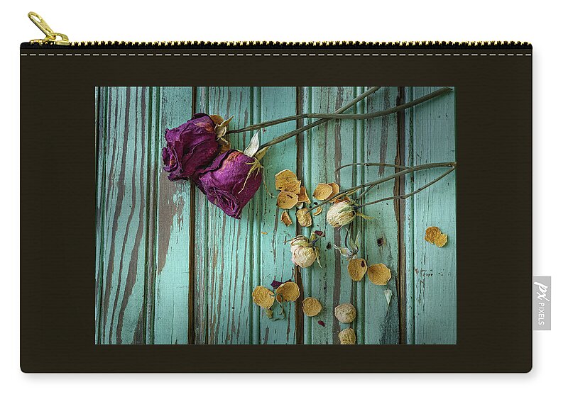 Dried Roses Zip Pouch featuring the photograph Last Remembrance 2 by David Smith