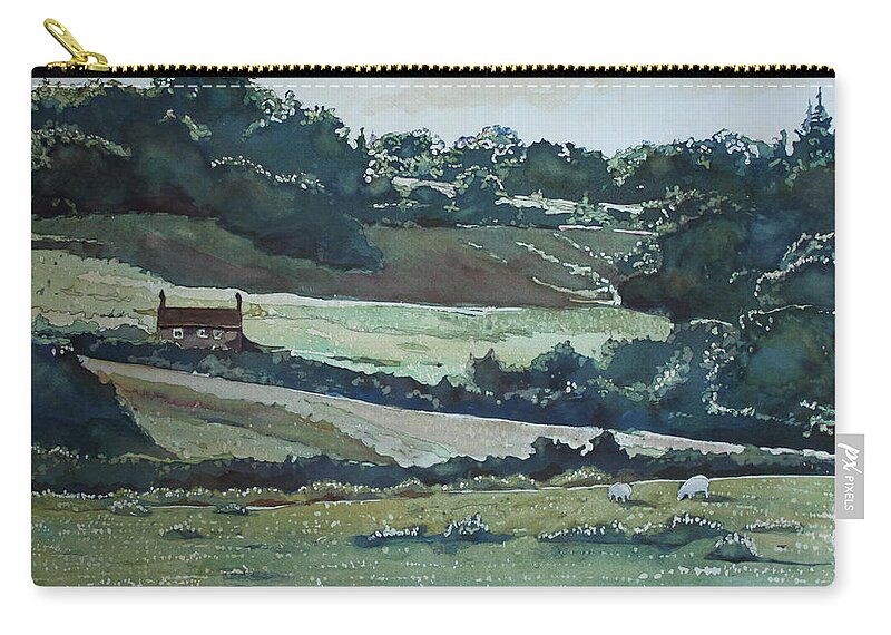  Afternoon Zip Pouch featuring the painting Late Afternoon Denbighshire by Jenny Armitage