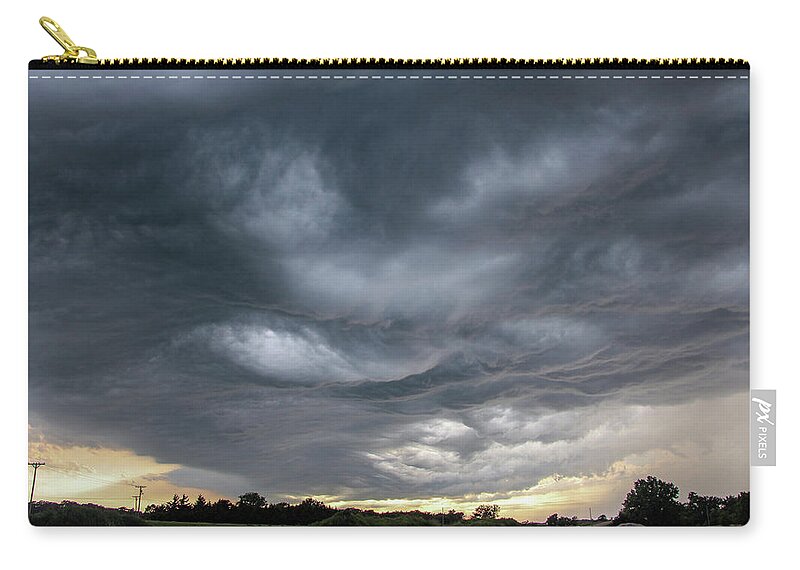 Nebraskasc Zip Pouch featuring the photograph Late Afternoon Nebraska Thunderstorms 024 by Dale Kaminski