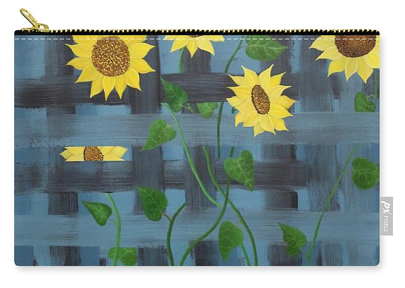 Sunflowers Carry-all Pouch featuring the painting Lattice by Berlynn