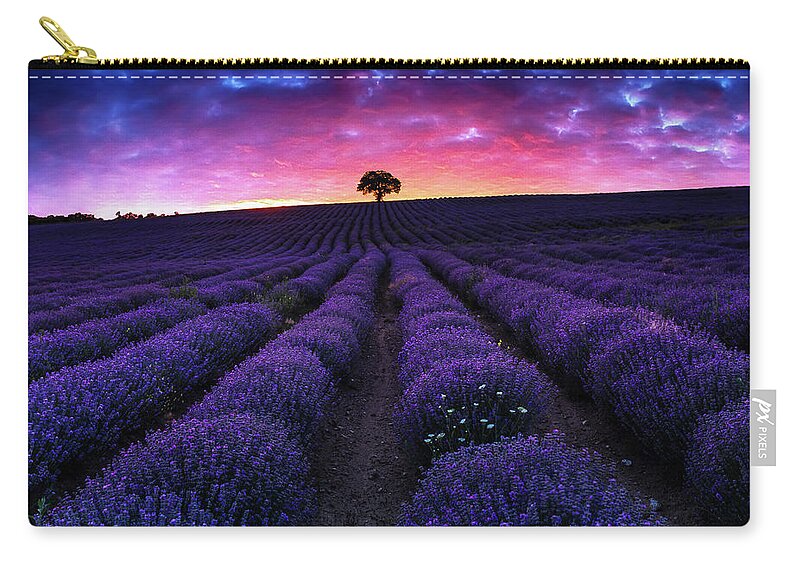 Afterglow Carry-all Pouch featuring the photograph Lavender Dreams by Evgeni Dinev