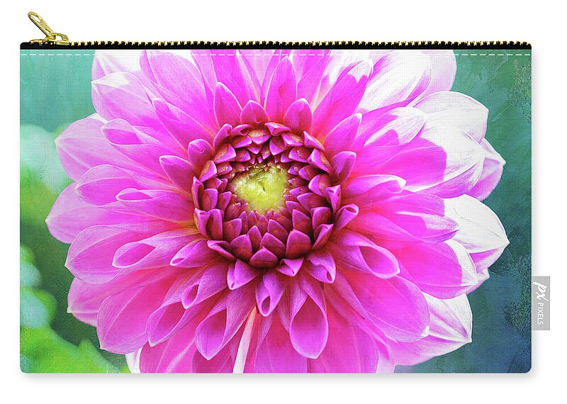 Dahlia Lavender Ice Zip Pouch featuring the photograph Lavender Ice Dahlia by Anita Pollak