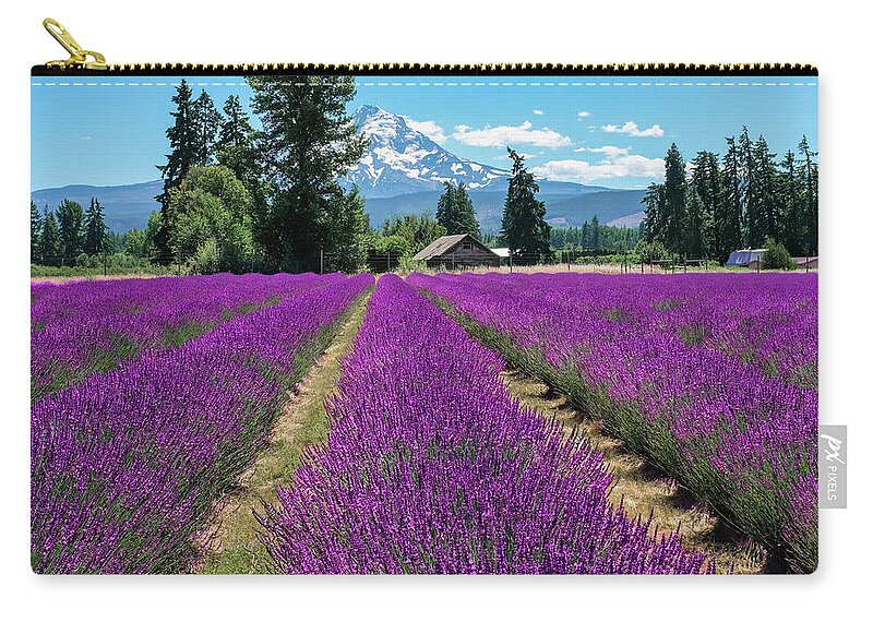 Lavender Valley Farm Zip Pouch featuring the photograph Lavender Valley Farm by Robert Bellomy
