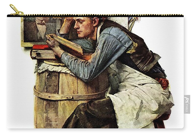 Books Zip Pouch featuring the painting Law Student by Norman Rockwell
