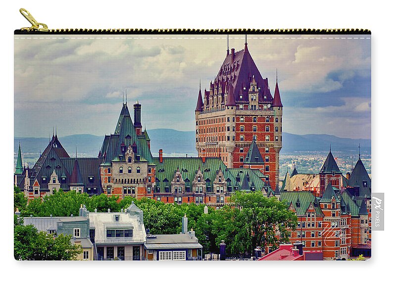 Le Chateau Frontenac Zip Pouch featuring the photograph Le Chateau Frontenac by Meta Gatschenberger