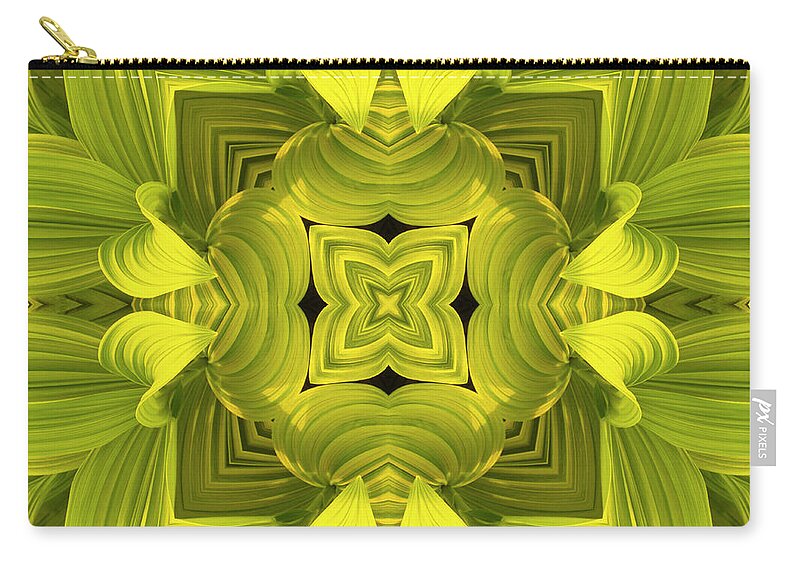 Mandala Zip Pouch featuring the photograph Leafy Mandala by Steve Satushek