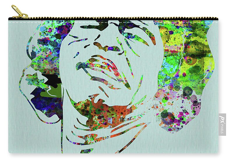 James Brown Zip Pouch featuring the mixed media Legendary James Brown Watercolor by Naxart Studio