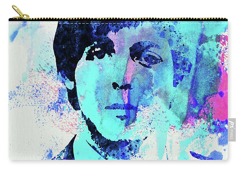Beatles Carry-all Pouch featuring the mixed media Legendary Paul Watercolor by Naxart Studio