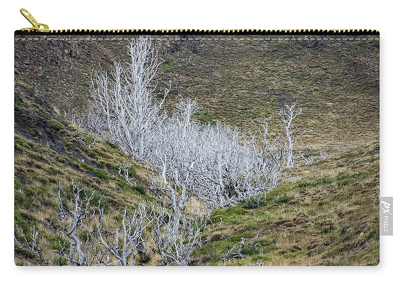 Lenga Zip Pouch featuring the photograph Lenga Ghosts by Mark Hunter