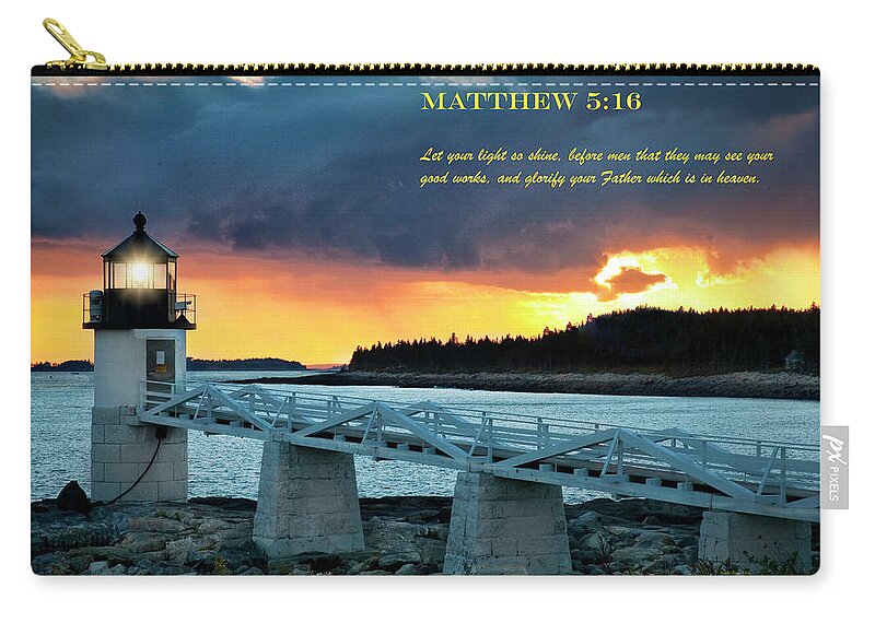 Inspirational Zip Pouch featuring the photograph Let Your Light So Shine by Harriet Feagin