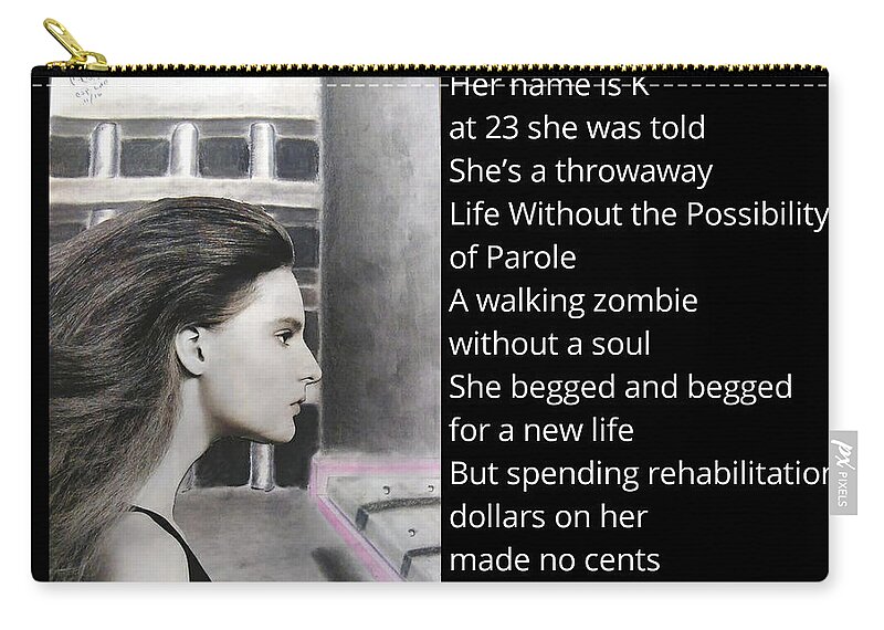 Black Art Zip Pouch featuring the digital art Life Without the Possibility of Parole Paintoem by Donald C-Note Hooker