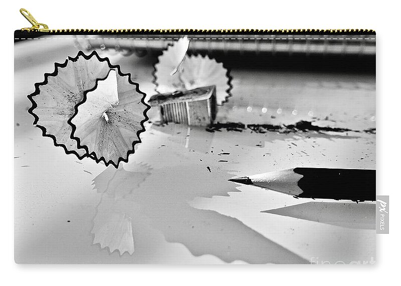 Black-and-white Zip Pouch featuring the photograph Light And Shadow by Elisabeth Derichs