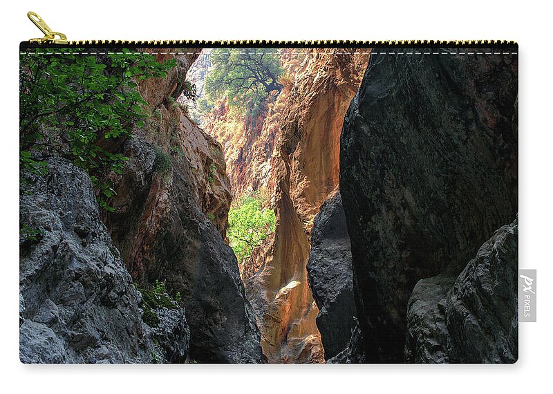 Turkish Aegean Zip Pouch featuring the photograph Light and shadow in Saklikent by Sun Travels