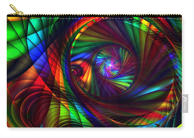 Light At The End Of The Tunnel Zip Pouch featuring the digital art Light at the end of the Tunnel by Kiki Art