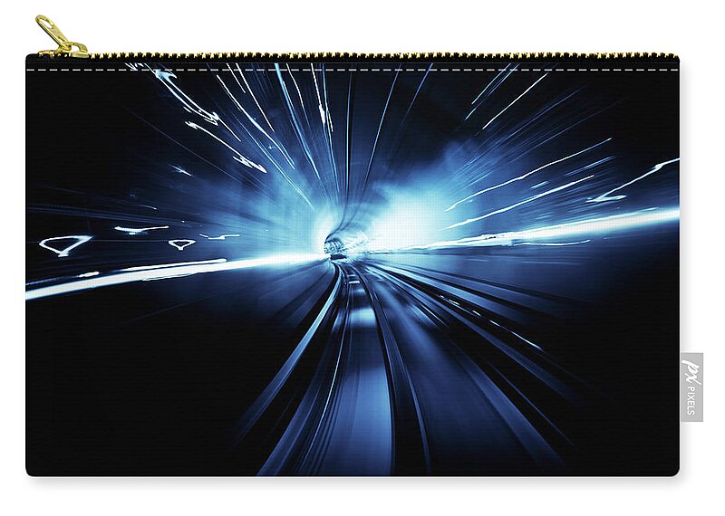 Subway Zip Pouch featuring the photograph Light Tunnel Speed by Nikada