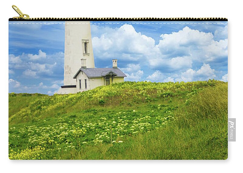 Lighthouse Zip Pouch featuring the photograph Lighthouse on Yaquina Head by Steve Estvanik