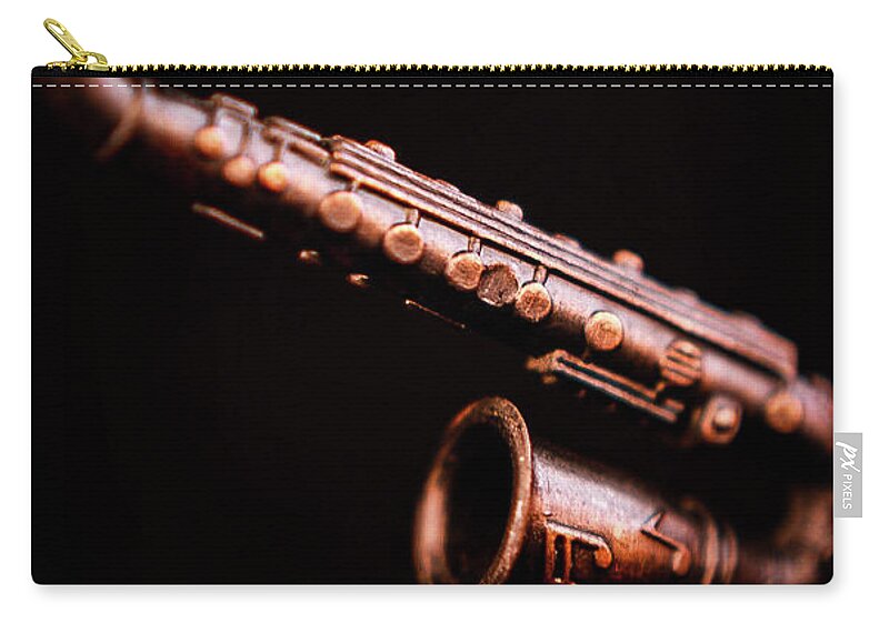 Sax Zip Pouch featuring the photograph Li'l Saxophone 1 by Anamar Pictures