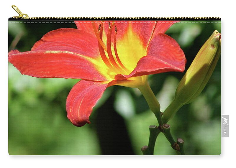 Red Zip Pouch featuring the photograph Lily by Misty Morehead