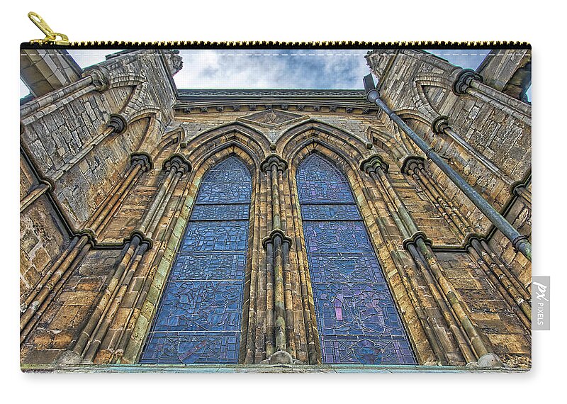 Lincoln Zip Pouch featuring the photograph Lincoln Cathedral Looking Up by Scott Lyons