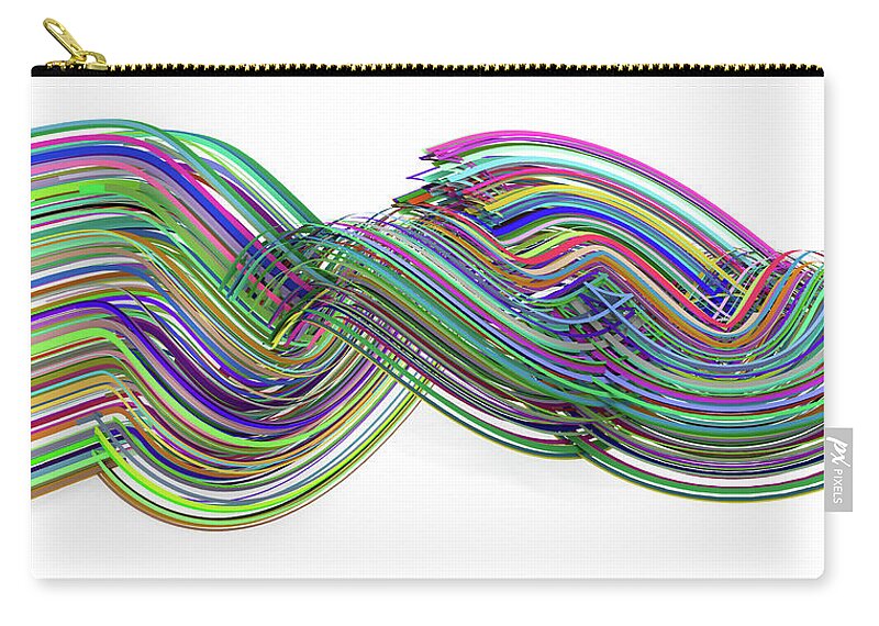 Colorful Zip Pouch featuring the digital art Lines and Curves 3 by Scott Norris