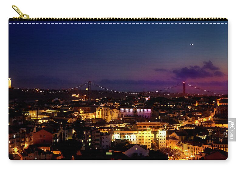 Lisbon Zip Pouch featuring the photograph Late for the twilight by Micah Offman