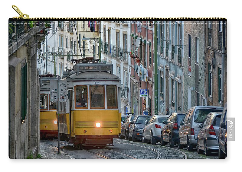 Portugal Zip Pouch featuring the photograph Lisbon tramway by Joachim G Pinkawa