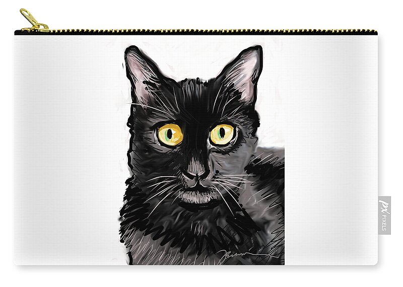 Cat Zip Pouch featuring the painting Little Bear by Jean Pacheco Ravinski