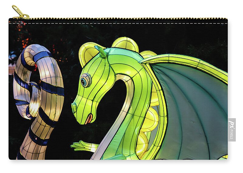 Small Green Zip Pouch featuring the photograph Little dragon by Ron Roberts