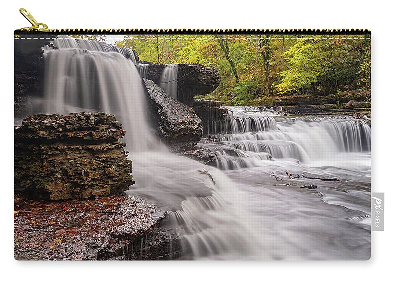  Zip Pouch featuring the photograph Little Falls in the Fall by Jack Peterson