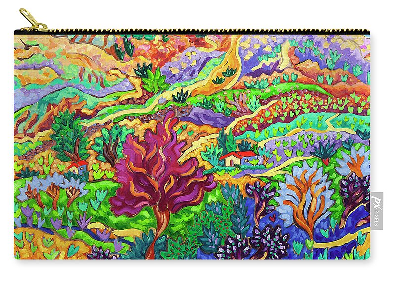 Southwest Zip Pouch featuring the painting Living on Paradise by Cathy Carey