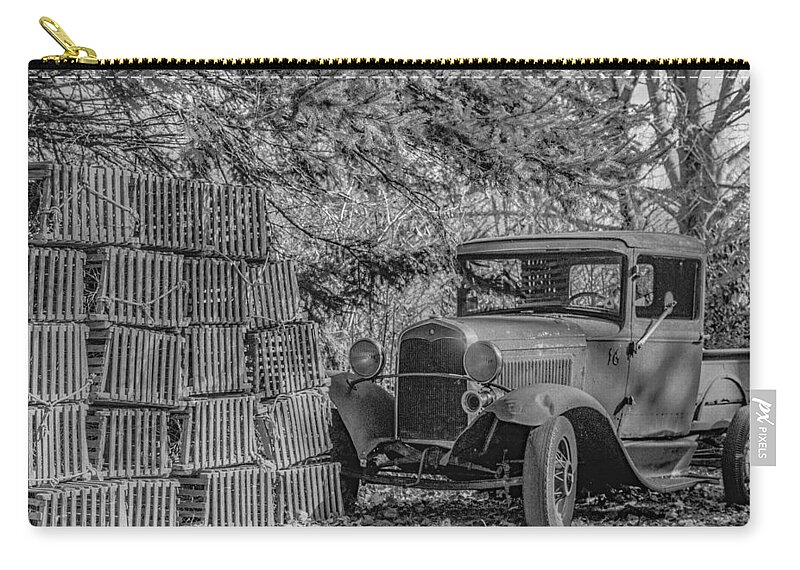 Cape Cod Zip Pouch featuring the photograph Lobster pots and Truck by Nautical Chartworks