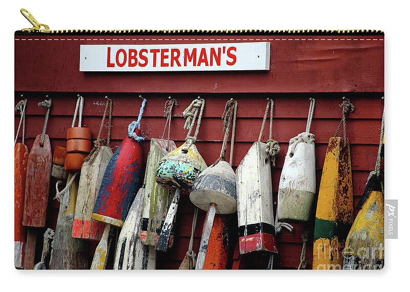 Lobster Pot Markers Carry-all Pouch featuring the photograph Lobsterman's by Terri Brewster