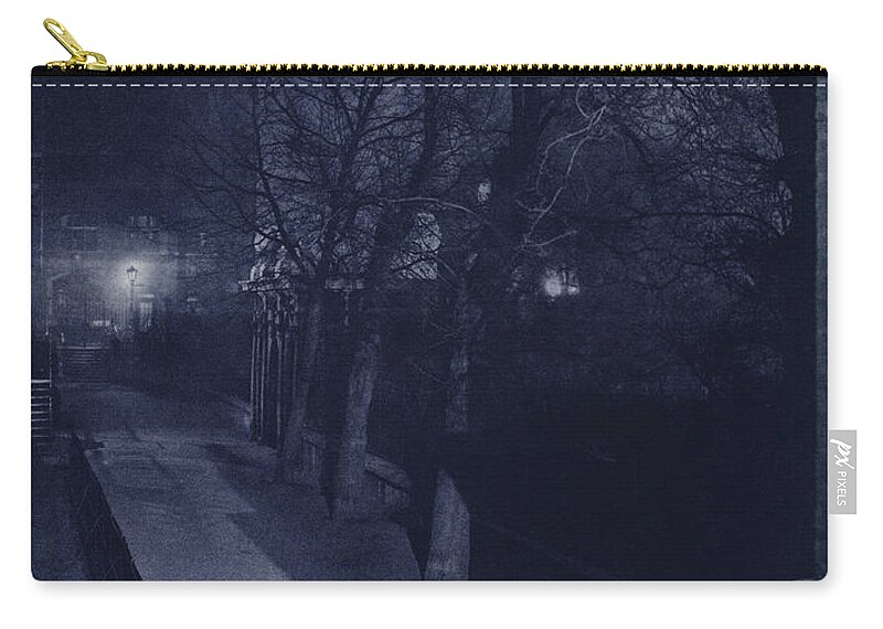 London Zip Pouch featuring the photograph London At Night, View From Villiers Street, Charing Cross by Harold Burdekin