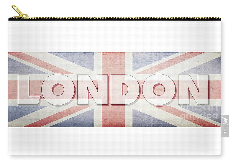 London Zip Pouch featuring the digital art London Faded Flag Design by Edward Fielding