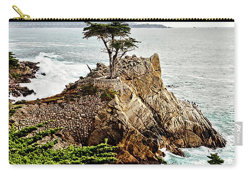 Lone Cypress Zip Pouch featuring the photograph Lone Cypress by Barbara Snyder