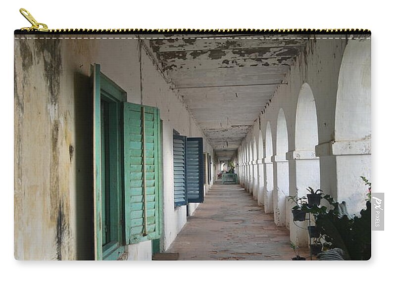 Long Balcony Zip Pouch featuring the photograph Long Balcony by Chromolaena Odorataa