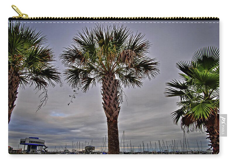 Harbor Zip Pouch featuring the photograph Long Beach Harbor by George Taylor