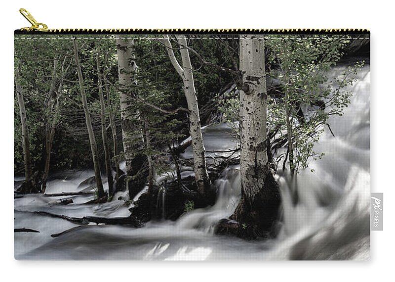 Rmnp Zip Pouch featuring the photograph Long Exposure Shot of a Mountain Stream by Kyle Lee