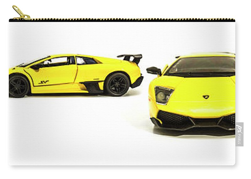 Lamborghini Zip Pouch featuring the photograph Long Lambo Lineup by Jorgo Photography
