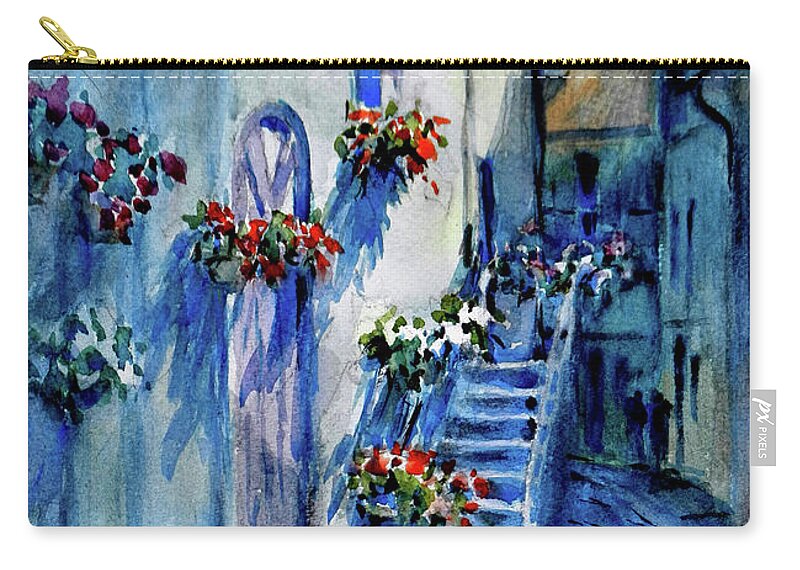Landscape Zip Pouch featuring the painting Lourmarin Walk					 by Virgil Carter