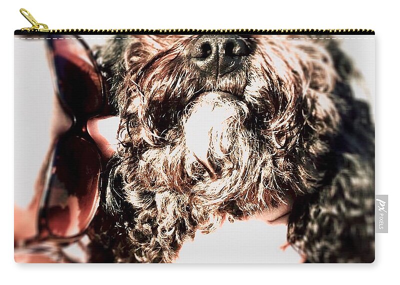 Cavachon Zip Pouch featuring the digital art Love Dog 1 by Cindy Greenstein