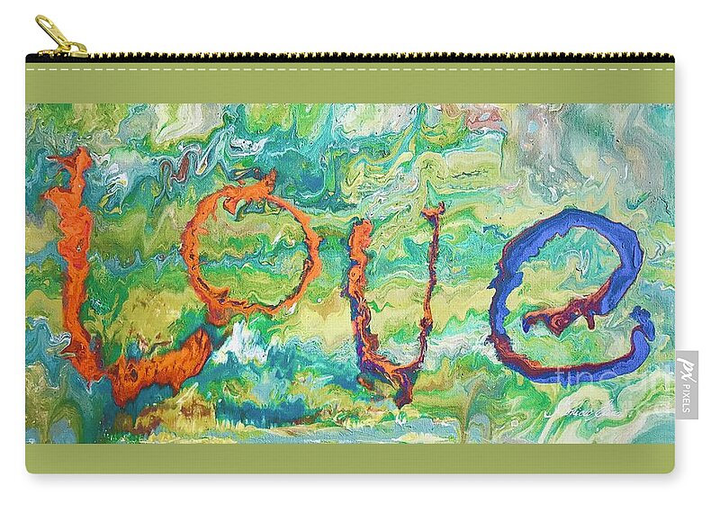 Love Zip Pouch featuring the painting Love Nature by Monica Elena