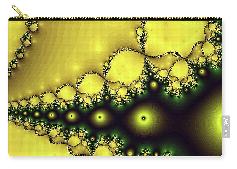 Abstract Zip Pouch featuring the digital art Luminous Eyes Abstract Golden by Don Northup