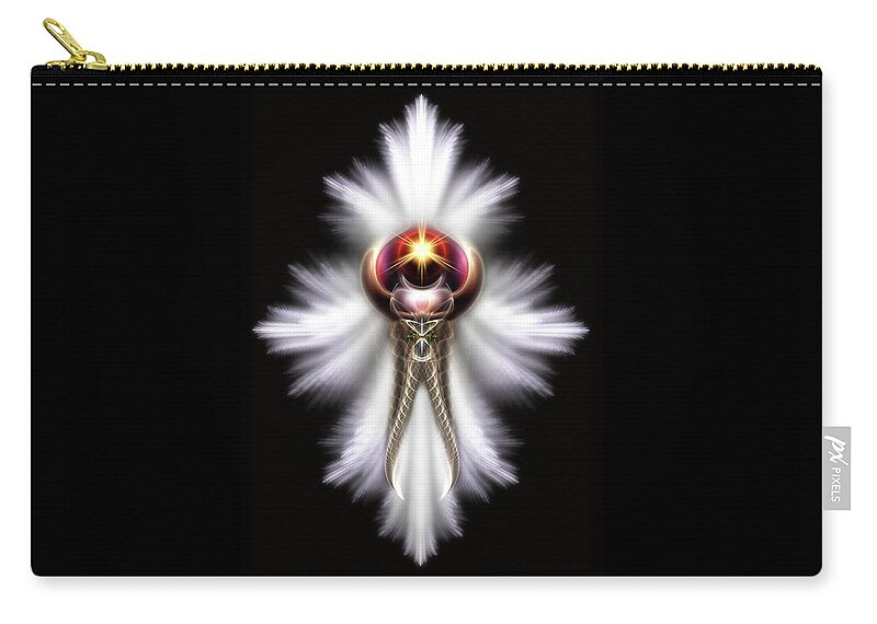 Lypidian Carry-all Pouch featuring the digital art Lypidian II Winged Jewel Fractal Art Composition by Rolando Burbon