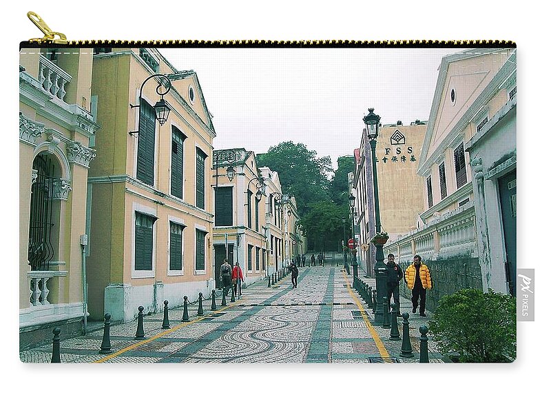 Macao Zip Pouch featuring the photograph Macau Street by Jiang Cong