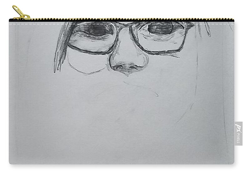  Zip Pouch featuring the drawing Madison.   UNFINISHED by Jimmy Chuck Smith