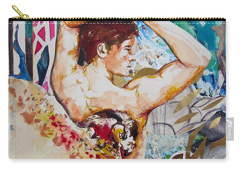 Nude Male Zip Pouch featuring the painting Magic Loves The Hungry by Rene Capone